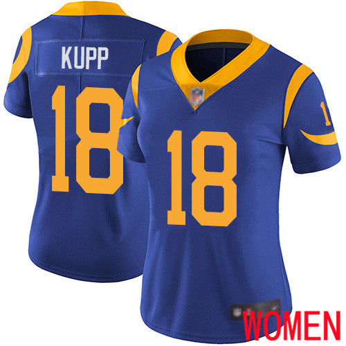 Los Angeles Rams Limited Royal Blue Women Cooper Kupp Alternate Jersey NFL Football #18 Vapor Untouchable->women nfl jersey->Women Jersey